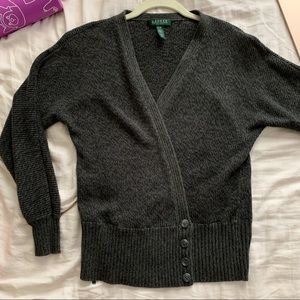 ralph lauren petite medium grey cardigan